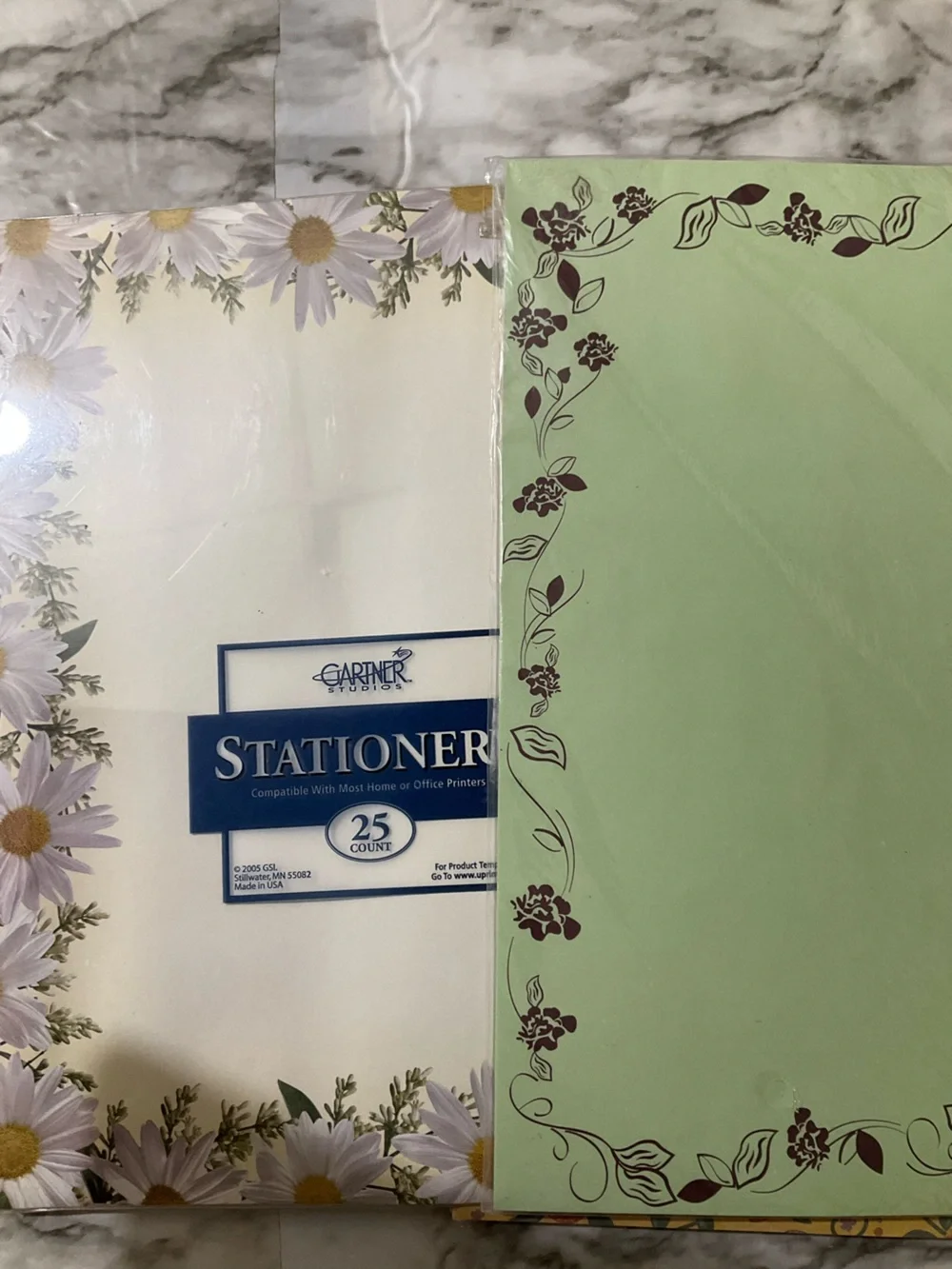 Stationery with Decorative Floral Border Assortment - Multi-Color 4 Packs